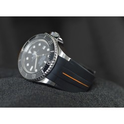 Bracelet RubberB M107 Noir/Orange