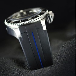 Rubber B strap M107Black/Blue with buckle