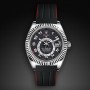 Bracelet RubberB M110 Noir/Rouge pour Rolex Sky-Dweller