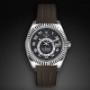 Bracelet RubberB M110 Marron/Noir pour Rolex Sky-Dweller