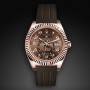 Bracelet RubberB M110 Marron/Noir pour Rolex Sky-Dweller