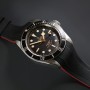 RubberB bracelet T800 pour Tudor Noir/Rouge