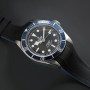 RubberB strap T800 for Tudor Black/Blue