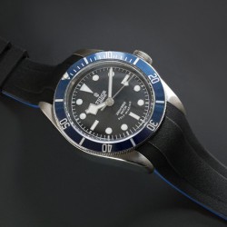 RubberB bracelet T800 pour Tudor Noir/Bleu