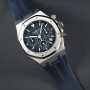 Rubber B Strap APV41 for Audemars Piguet Royal Oak 41mm on Bracelet - Velcro Series Blue