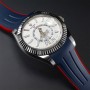 Rubber B Strap M111 Blue/Red for Sky-Dweller on Oyster Bracelet