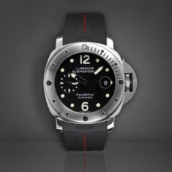 Bracelet RubberB Luminor 44 mm Noir/Rouge