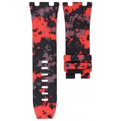 Horus Bracelet Camouflage Rubber Digital Rouge pour APROO 44mm