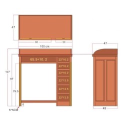 Solid sapele wood watchmaker bench