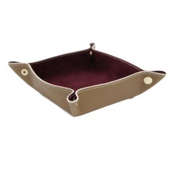 Valet Tray in calf leather and suede