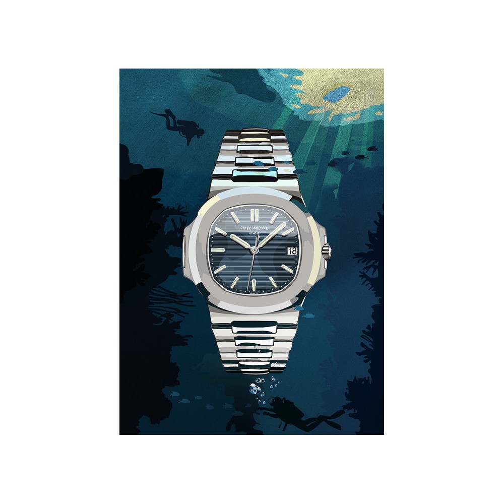 Watchoniste X MisterChrono tirage d'art - 50 shades of blue - 50x70