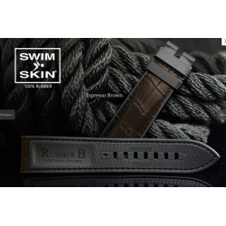 Rubber B strap Alligator SwimSkin PS24 Black