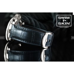 Rubber B strap Alligator SwimSkin PS24 Black