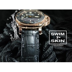 Rubber B strap Alligator SwimSkin PS24 Black