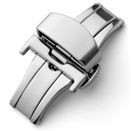 Double folding clasps for leather straps ,stainless steel polished