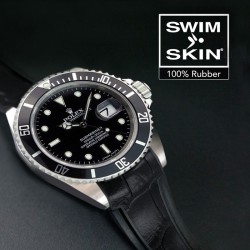 Rubber B strap Swimskin Alligator Black