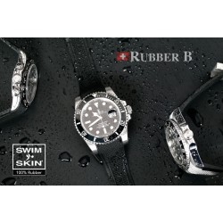 Rubber B strap Swimskin Alligator Black