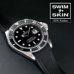 Rubber B strap Swimskin Alligator Black