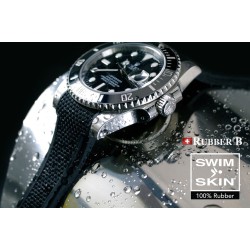 Rubber B strap Swimskin Alligator Black