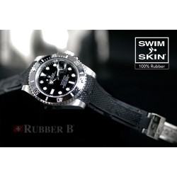 Rubber B strap Swimskin Alligator Black