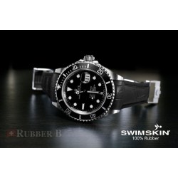 Rubber B strap Swimskin Alligator Black