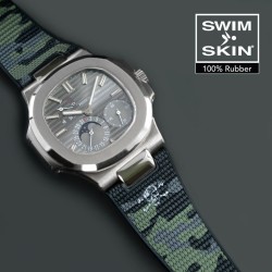 RubberB strap SwimSkin Twill for Patek Philippe Nautilus - Camo