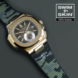 RubberB strap SwimSkin Twill for Patek Philippe Nautilus - Camo