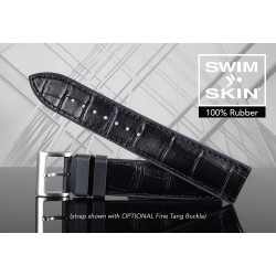 Rubber B strap Alligator SwimSkin - Black