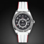 Rubber B Strap M111 White/Red for Sky-Dweller on Oyster Bracelet