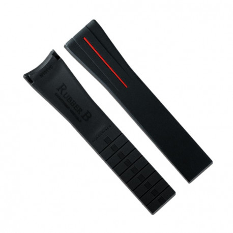 Bracelet RubberB M101 Noir/Rouge