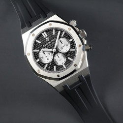 Rubber B Strap APB41 Black for Audemars Piguet Royal Oak 41mm on Leather or Bracelet - Classic Series