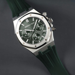 Rubber B Strap APB41 Hunter Green for Audemars Piguet Royal Oak 41mm on Leather or Bracelet - Classic Series