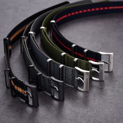 Premium NATO strap  - Black/Navy/Red