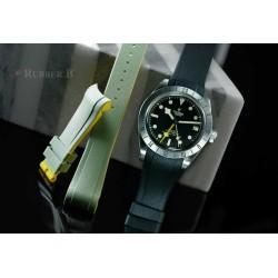 RubberB strap T807 for Tudor Military Green/Miltary Yellow