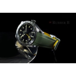 RubberB strap T807 for Tudor Military Green/Miltary Yellow