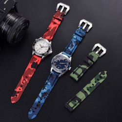 KronoKeeper Camouflage Rubber strap - Blue