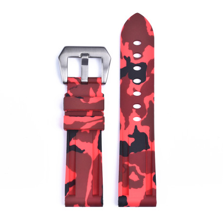 KronoKeeper Camouflage Rubber strap -Red