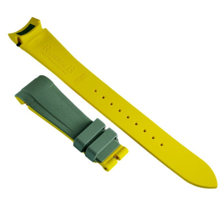 RubberB strap T807 for Tudor Military Green/Miltary Yellow