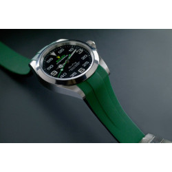 Rubber B Strap for Rolex Air-King 126900 - M215 Pine Green/Black