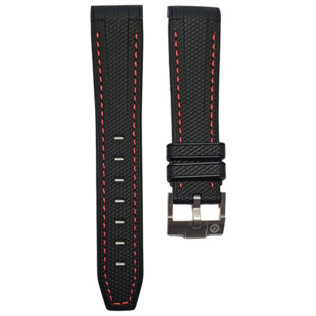 Rubber strap texture for Omega MoonSwatch - Black/red