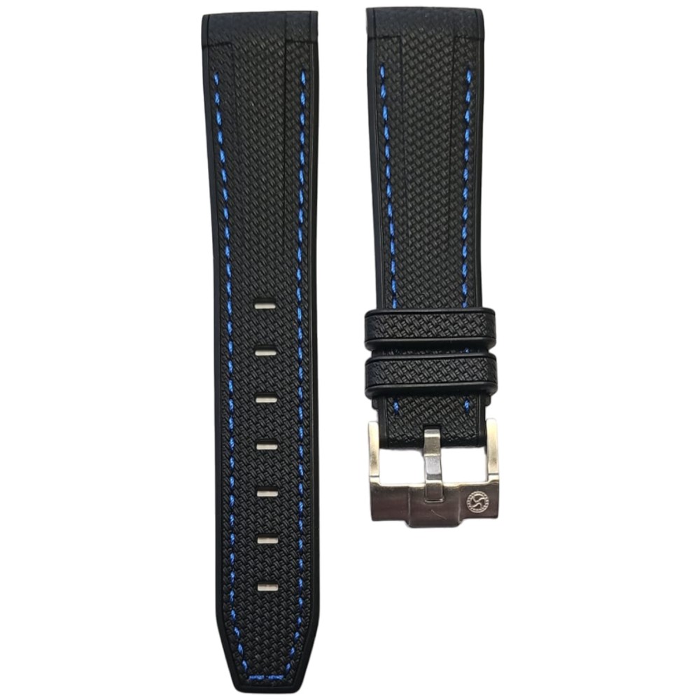 Rubber strap texture for Omega MoonSwatch - Black/blue