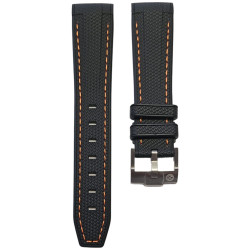 Rubber strap texture for Omega MoonSwatch - Black/orange