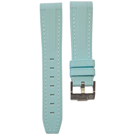 Bracelet caoutchouc texturé pour Omega MoonSwatch - bleu tiffany