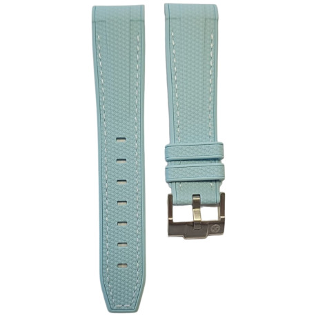 Bracelet caoutchouc texturé pour Omega MoonSwatch - - bleu clair