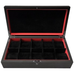 Case for 10 Watches in Black Ash Wood - KronoKeeper