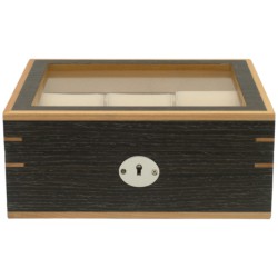 Clipperton - Box for 6 Watches with Glass Lid - Grey Wood - Kronokeeper