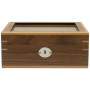 Clipperton - Box for 6 Watches with Glass Lid - Brown Wood - Kronokeeper