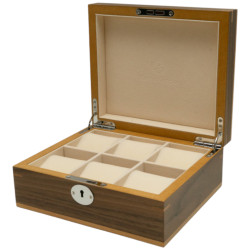 Clipperton - Box for 6 Watches - Brown Wood - KronoKeeper