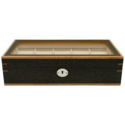 10 Watch Box Glass Lid Grey Wood - Kronokeeper