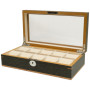 10 Watch Box Glass Lid Grey Wood - Kronokeeper